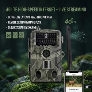 Suntekcam HC 808 Pro 4G LTE Trail Camera, 36MP 4K UItra HD Live Streaming Wildlife Camera with Tuya & SuntekCam App, 100ft Night