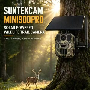 4G LTE Solar Trail Camera MiNi 900 Pro 30MP 2K 1080P Game Camera with Solar Panel, 0.3s Trigger Speed, 100ft Motion Detection, IP65 Waterproof Wildlife Camera Support TCAMPro Tuya Smart APP Live Stream Cloud Storage